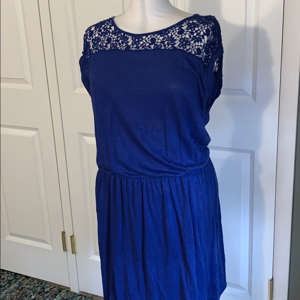 Boden Short-Sleeve Blue Dress